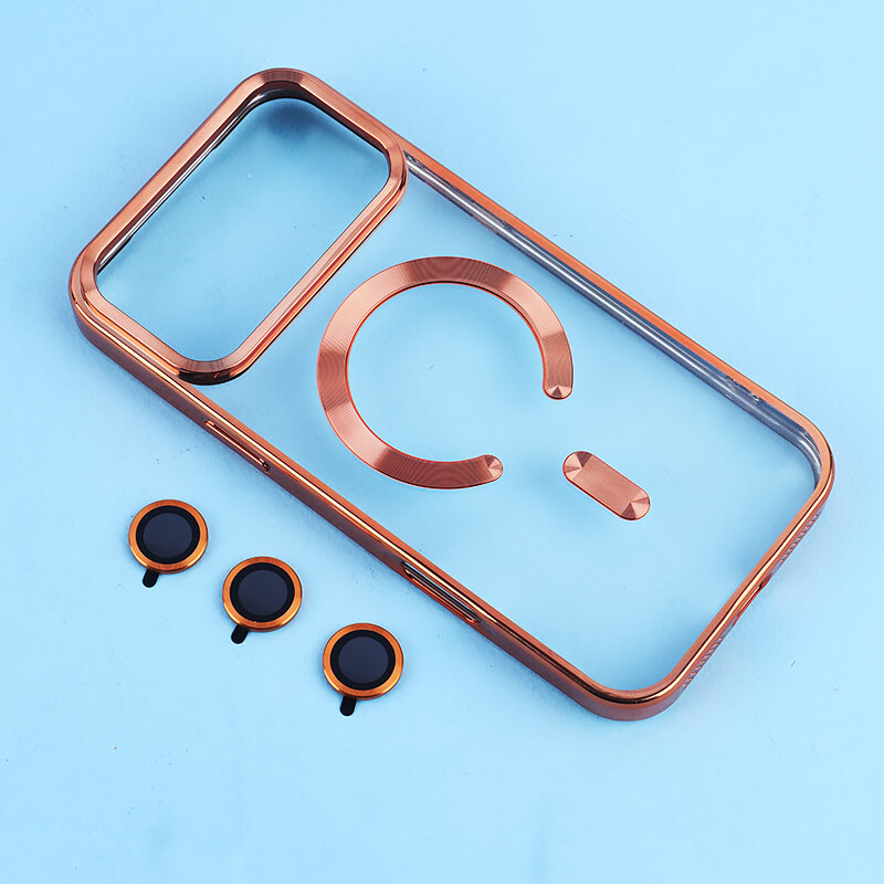 قاب ژله ای مگ سیف آیفون iPhone 17 Pro Max دور رنگی با محافظ لنز رینگی - 5