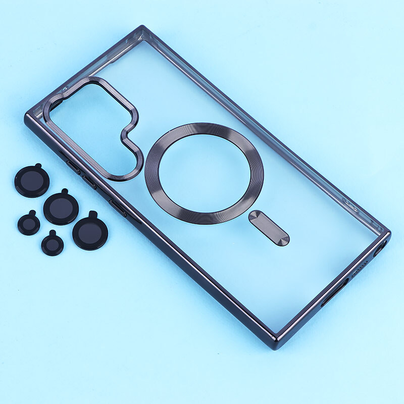 قاب ژله ای مگ سیف سامسونگ Galaxy S23 Ultra دور رنگی با محافظ لنز رینگی - 2