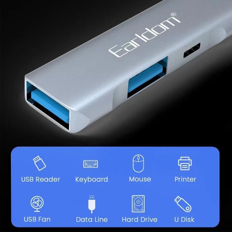هاب 3 پورت Lightning ارلدام ET-HUB11 - 5
