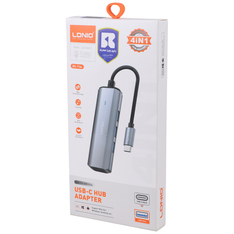 هاب 4 پورت Type-C الدینیو DS-114C - 7