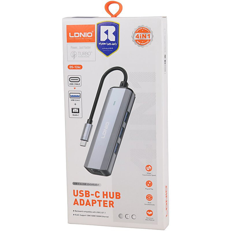 هاب 4 پورت Type-C الدینیو DS-124C - 8