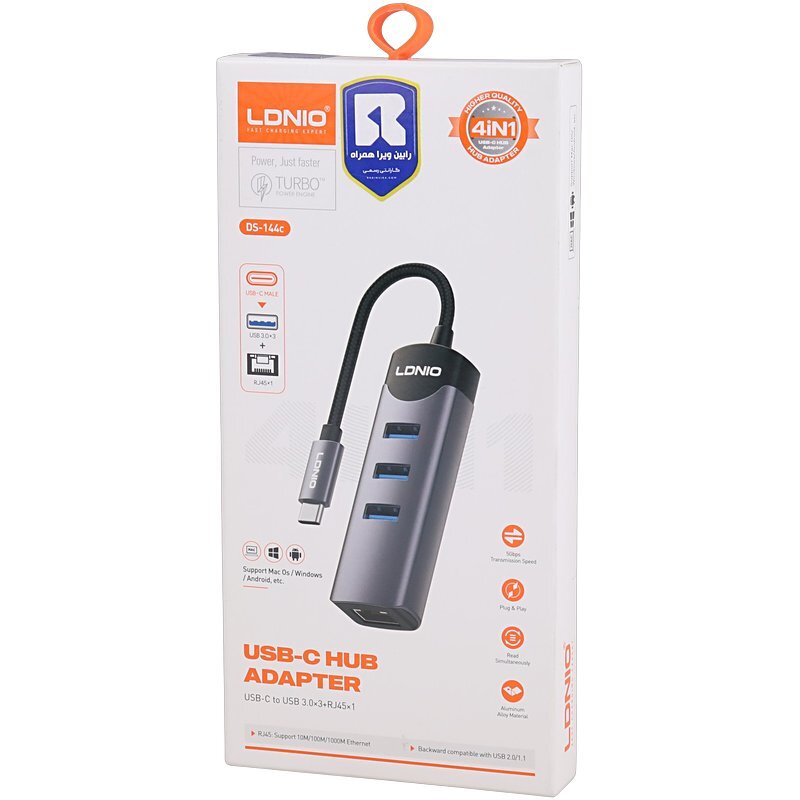 هاب 4 پورت Type-C الدینیو DS-144C - 7