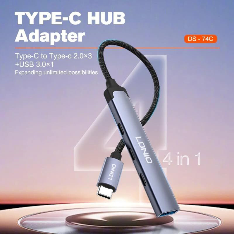 هاب 4 پورت Type-C الدینیو DS-74C - 8
