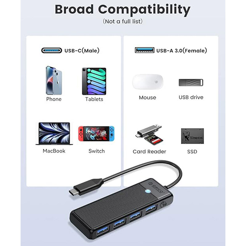 هاب 4 پورت Type-C اوریکو PAPW4A-C3 - 4