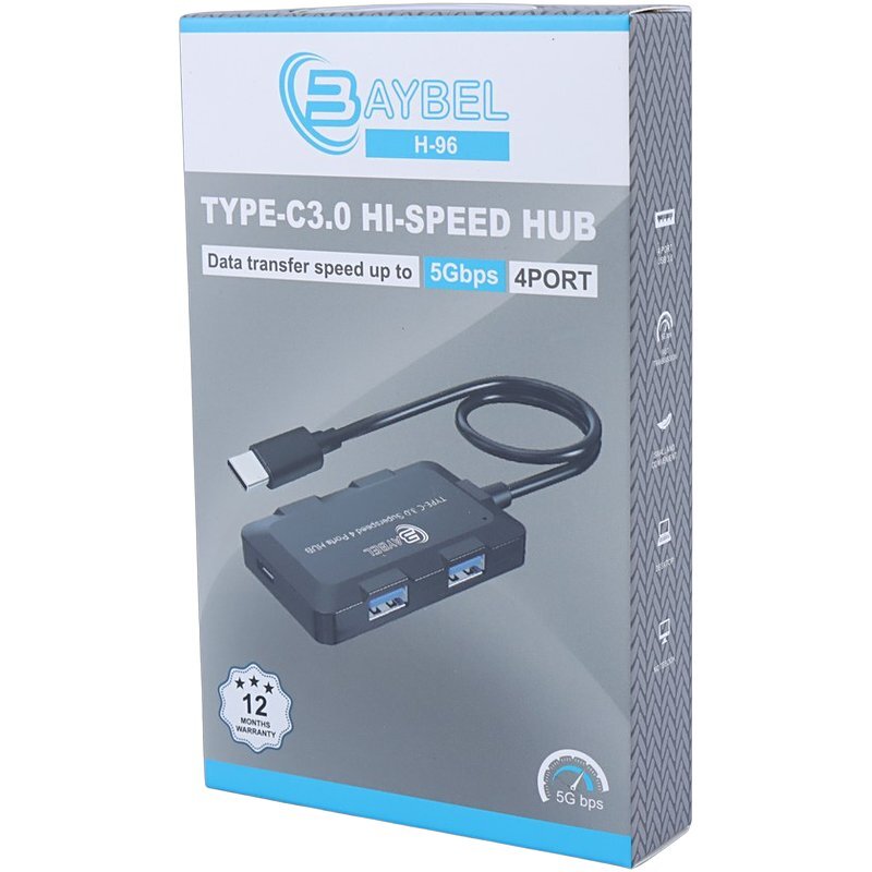 هاب 4 پورت Type-C بایبل H-96 - 5