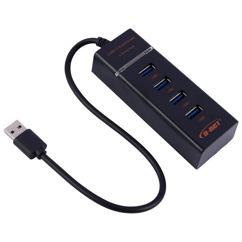 هاب 4 پورت USB 2.0 دی نت DT-423 طول 30 سانتی متر