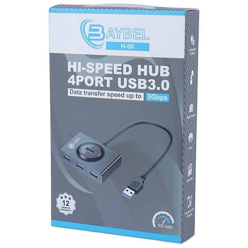 هاب 4 پورت USB 3.0 بایبل H-90 - 5
