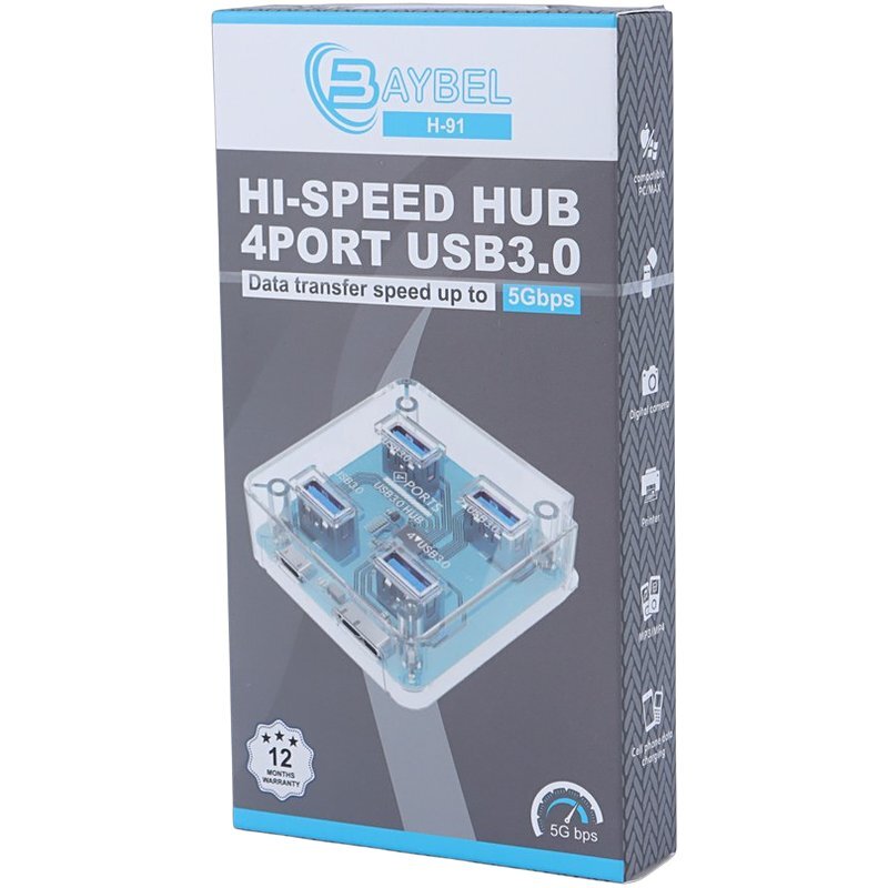 هاب 4 پورت USB 3.0 بایبل H-91 - 6