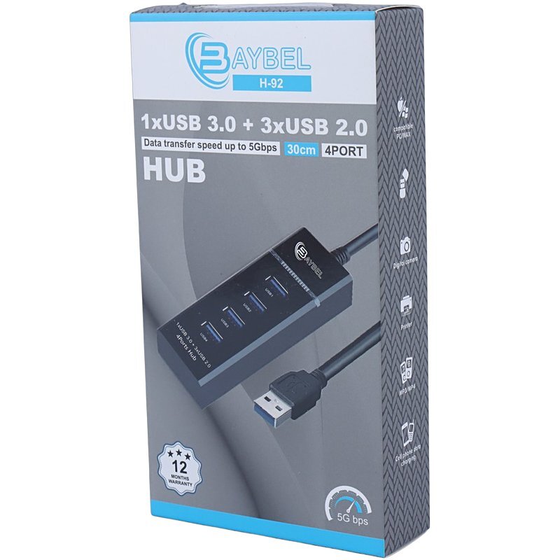 هاب 4 پورت USB 3.0 بایبل H-92 - 5