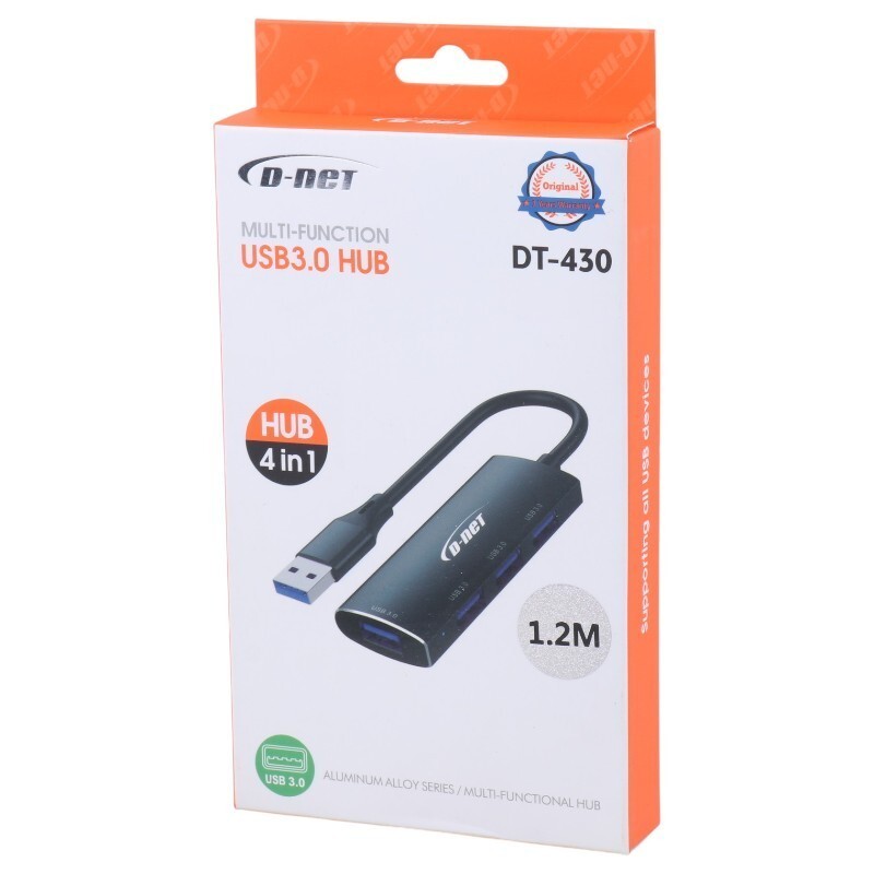 هاب 4 پورت USB 3.0 دی نت DT-430 طول 1.2 متر - 5