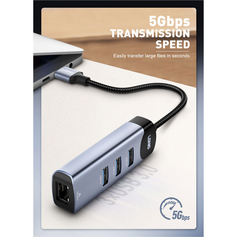 هاب 4 پورت USB الدینیو DS-144U - 5