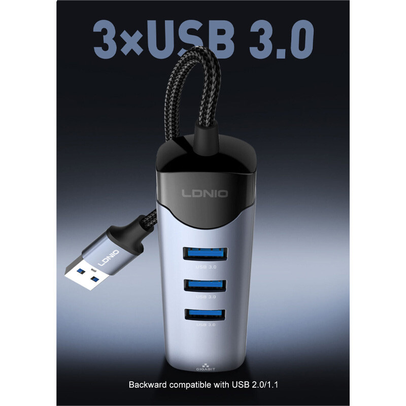 هاب 4 پورت USB الدینیو DS-144U - 6