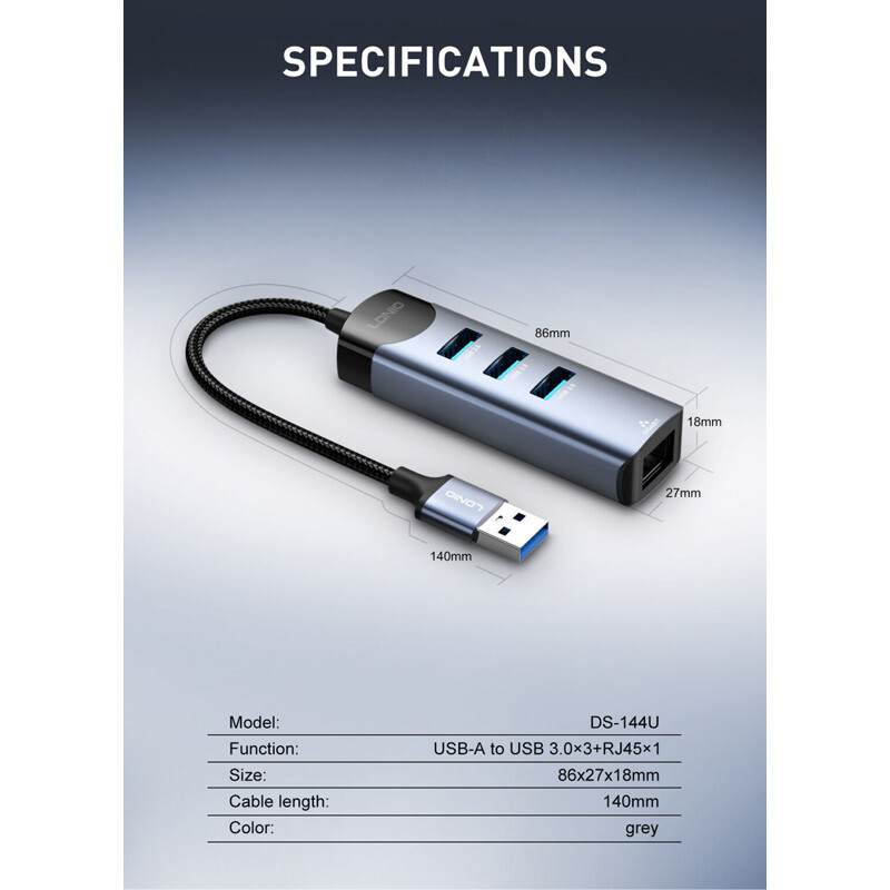 هاب 4 پورت USB الدینیو DS-144U - 8