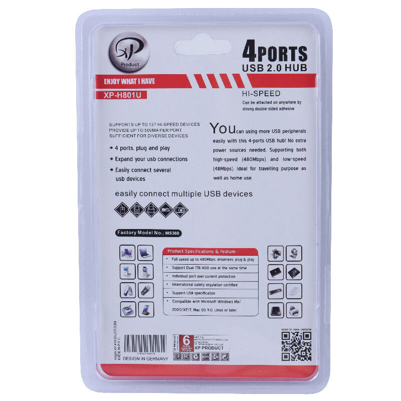 هاب 4 پورت USB ایکس پی پروداکت H-801U - 6