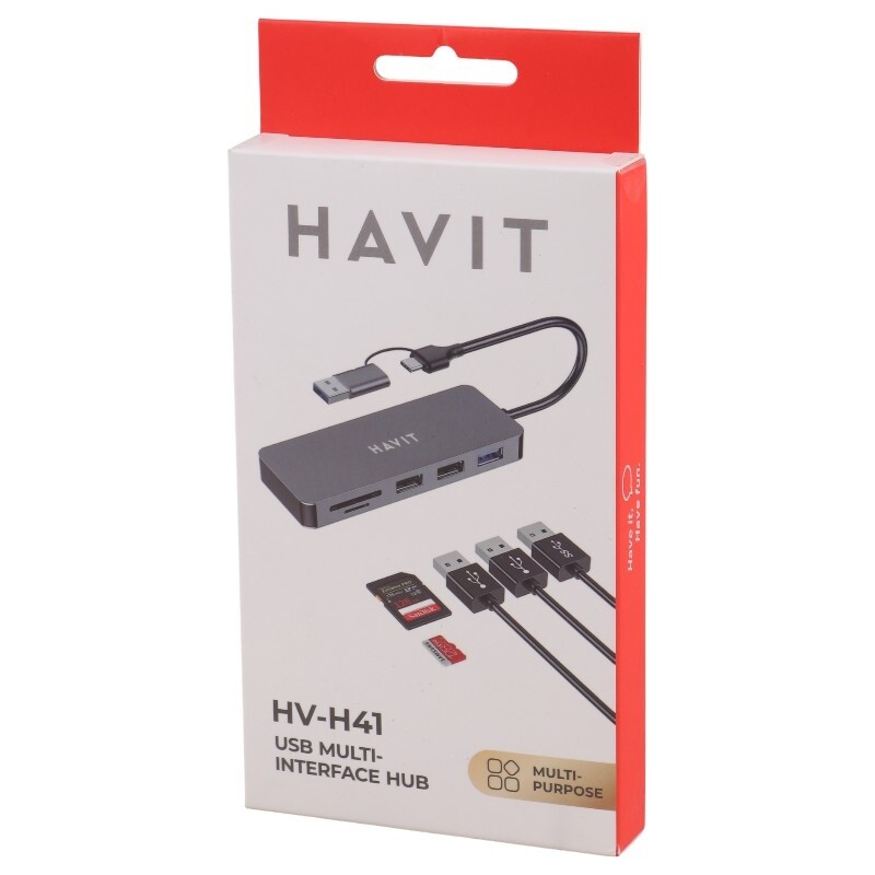 هاب 5 پورت Type-C /USB 3.0 هویت HV-H41 - 6