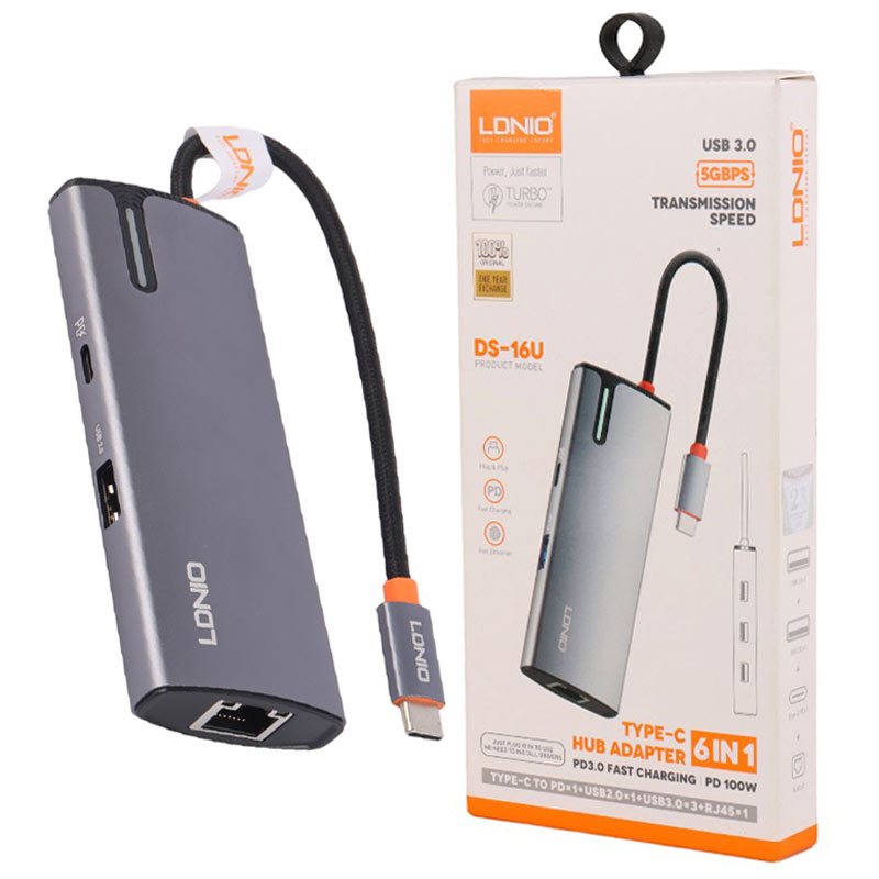 هاب 6 پورت Type-C الدینیو DS-16U