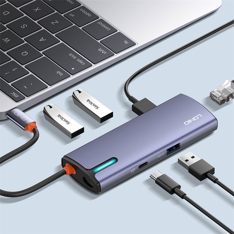 هاب 6 پورت Type-C الدینیو DS-16U - 6