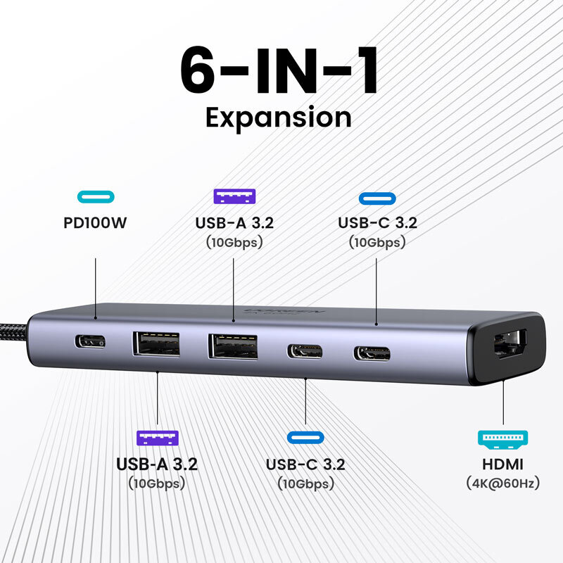هاب 6 پورت Type-C یوگرین CM511-35999 - 6