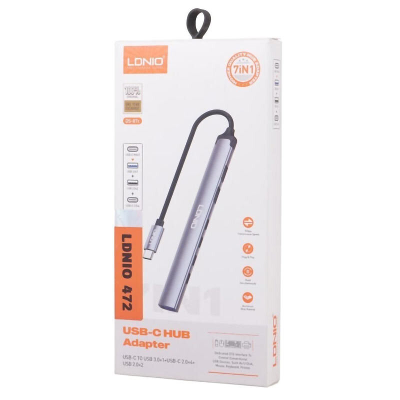 هاب 7 پورت Type-C الدینیو DS-87C - 8
