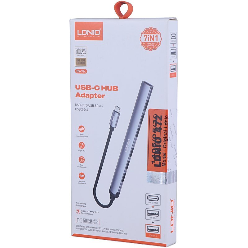 هاب 7 پورت Type-C الدینیو DS-97C - 7