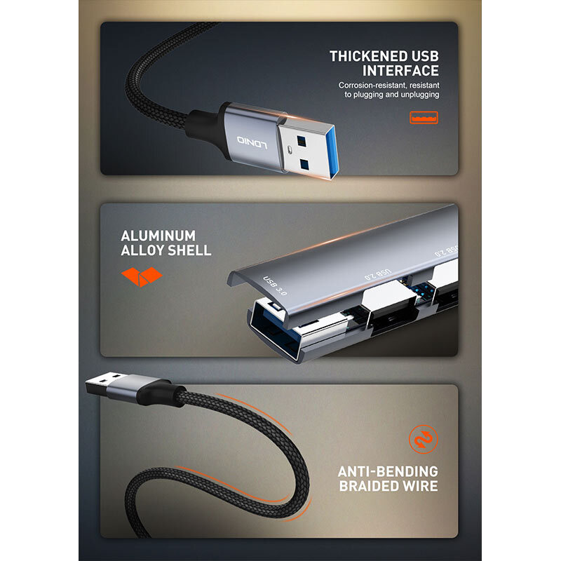 هاب 7 پورت USB 3.0 الدینیو DS-97U - 7