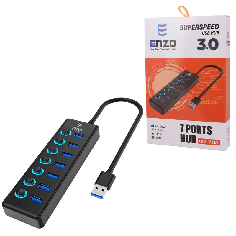 هاب 7 پورت USB 3.0 انزو UH-70A