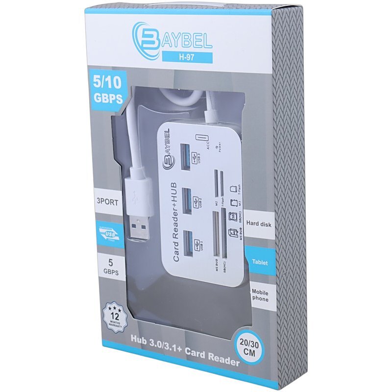هاب 7 پورت USB 3.0 بایبل H-97 - 6