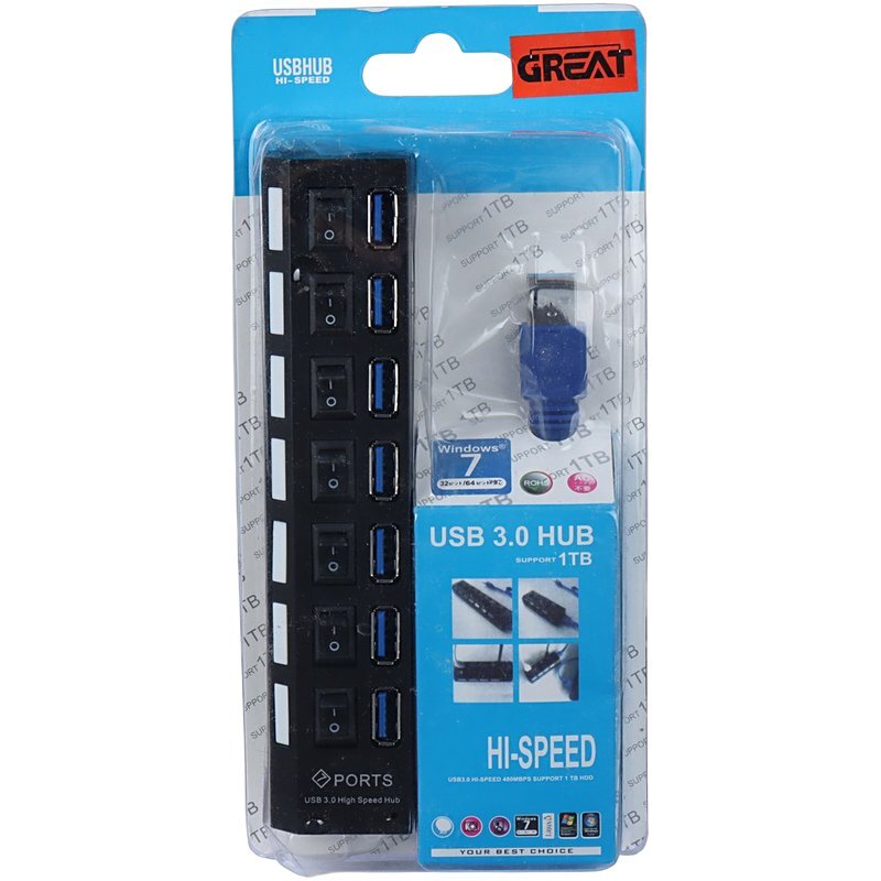 هاب 7 پورت USB 3.0 گریت - 7