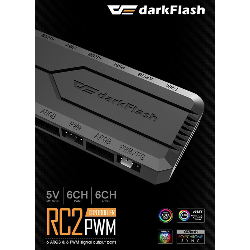 هاب فن و کنترلر نورپردازی دارک فلش DarkFlash RC2 PWM 12Port - 6
