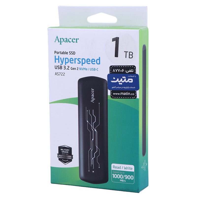 حافظه اکسترنال SSD اپیسر Apacer AS722 1TB - 2
