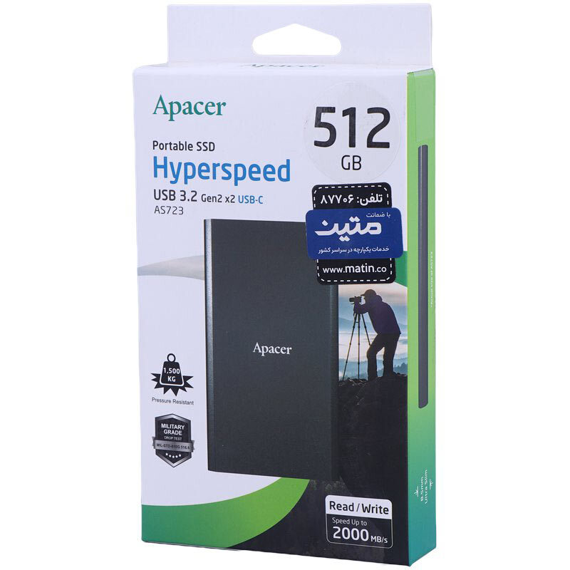 حافظه اکسترنال SSD اپیسر Apacer AS723 512GB - 2