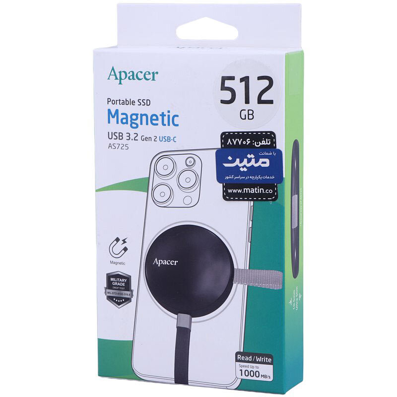 حافظه اکسترنال SSD اپیسر Apacer AS725 512GB - 2