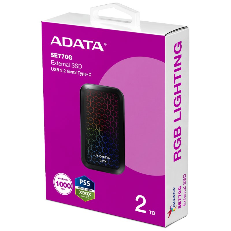 حافظه اکسترنال SSD ای دیتا Adata SE770G RGB 2TB - 2