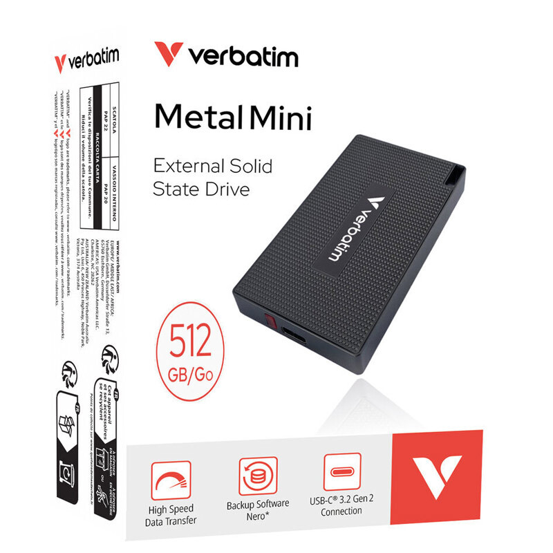 حافظه اکسترنال SSD ورباتیم Verbatim Metal Mini 512GB - 8