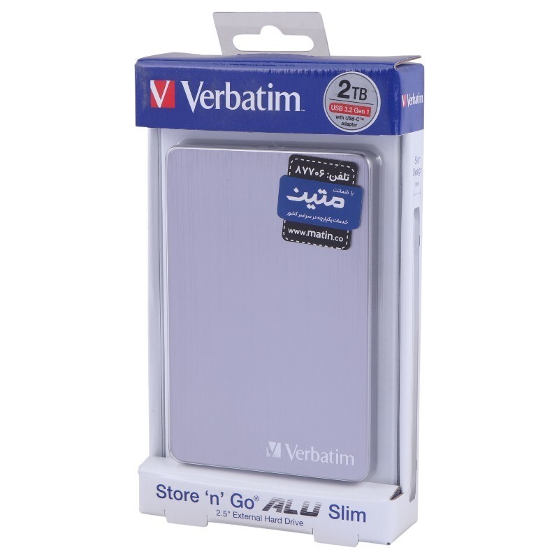 هارد اکسترنال ورباتیم Verbatim Store n Go ALU Slim 2TB - 2