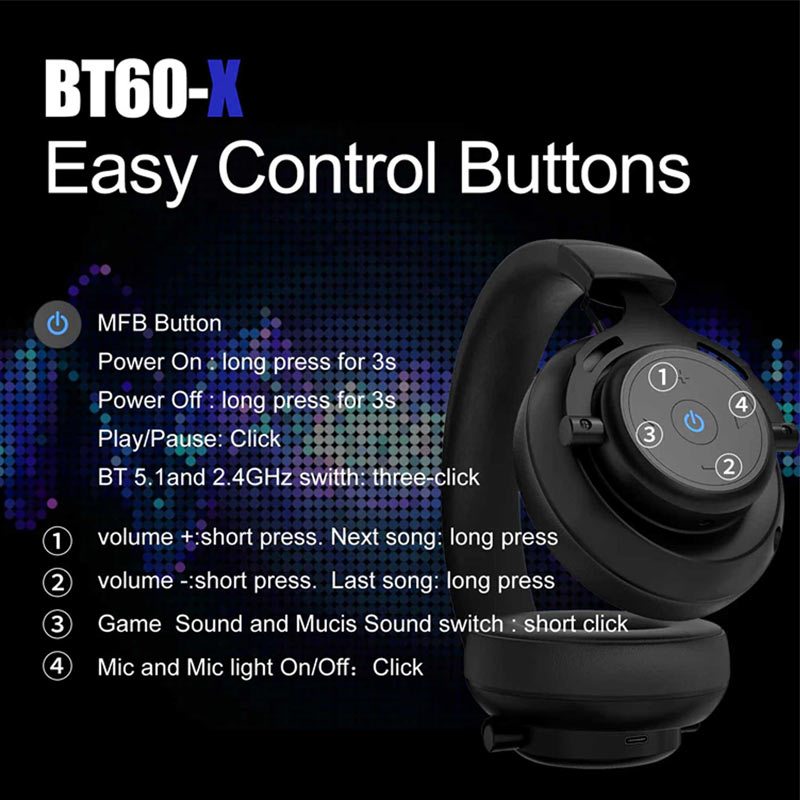 هدست گیمینگ Abingo BT60-X - 3