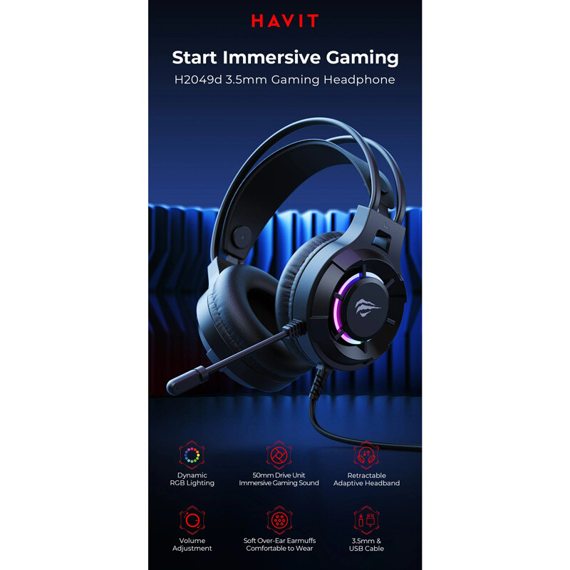 هدست گیمینگ سیم دار Havit Gamenote H2049D - 7
