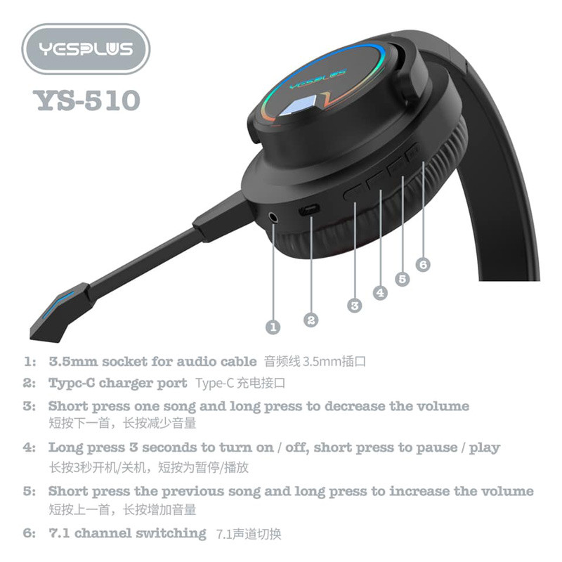 هدست گیمینگ Yesplus YS-510 - 5