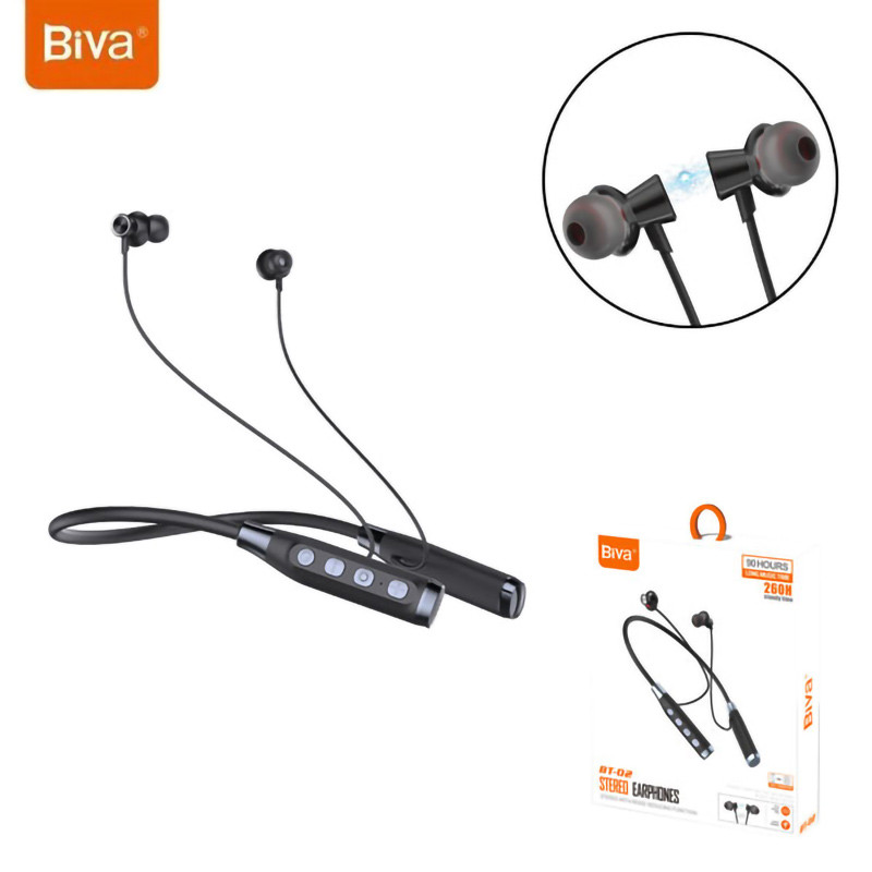 هندزفری بلوتوث دورگردنی Biva BT-02 - 3