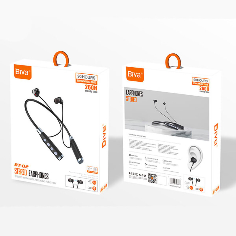 هندزفری بلوتوث دورگردنی Biva BT-02 - 6