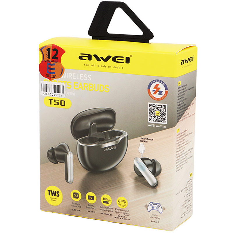 هندزفری بلوتوث دوتایی Awei T50 TWS - 2
