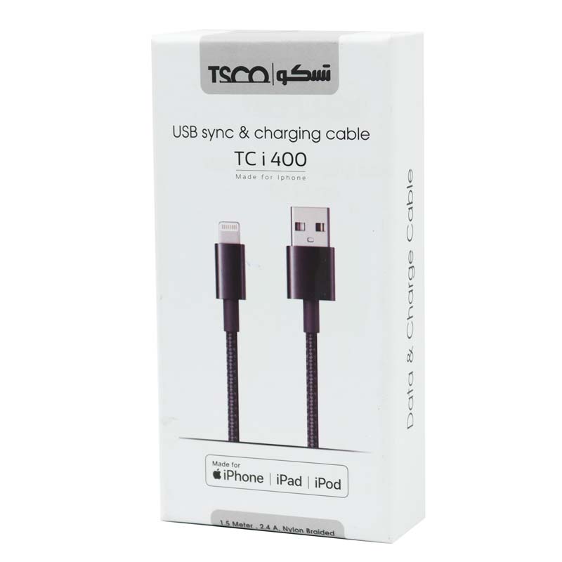 کابل آیفونی فست شارژ TSCO TC i400 2.4A 1.5m - 4