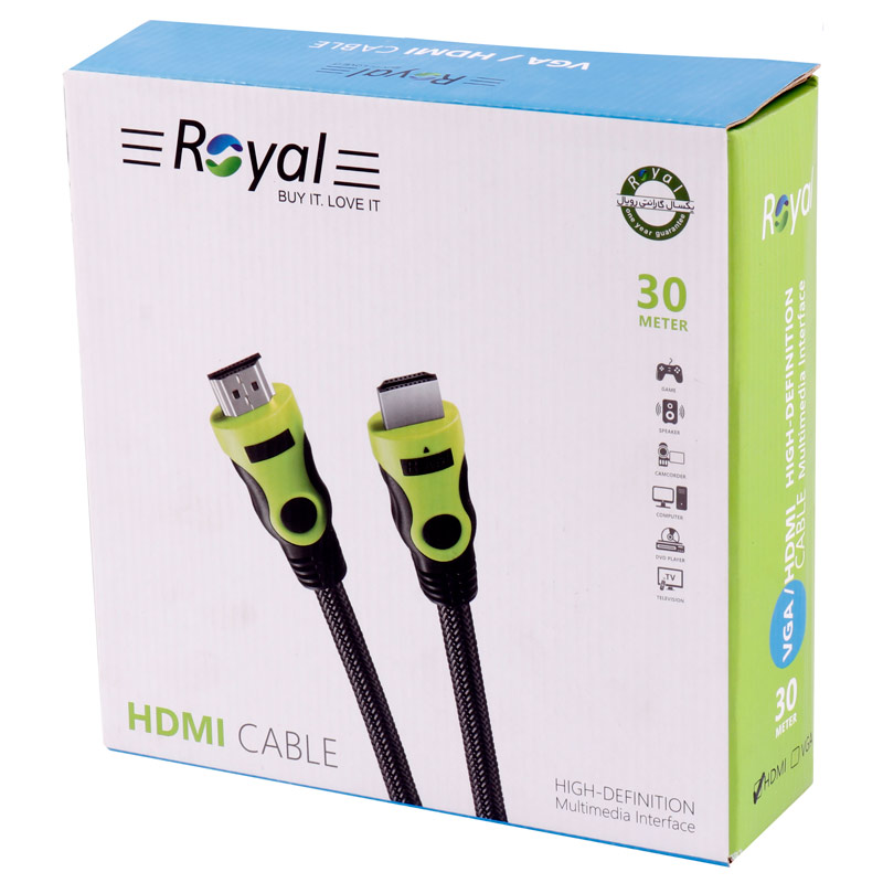 کابل HDMI 4K پوست ماری رویال Royal طول 30 متر - 2