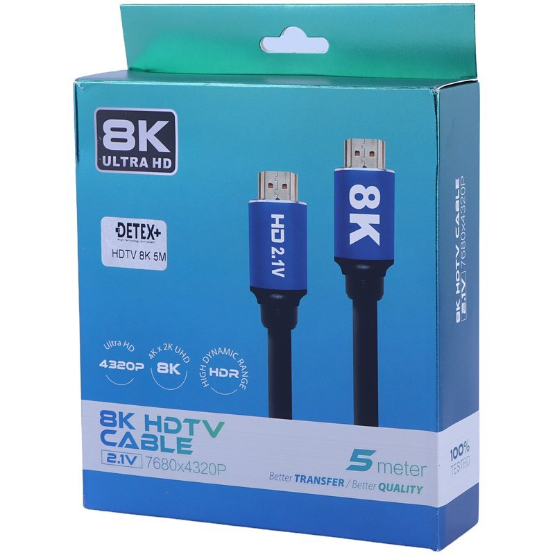 کابل HDMI 8K دیتکس پلاس +Detex طول 5 متر - 5