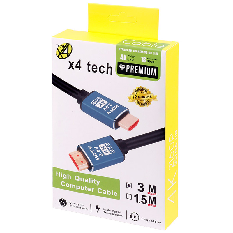کابل HDMI v2.0 4K ایکس فورتک X4Tech طول 3 متر - 5