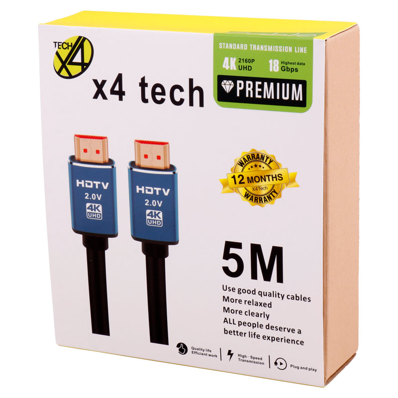 کابل HDMI v2.0 4k ایکس فورتک X4Tech طول 5 متر - 2