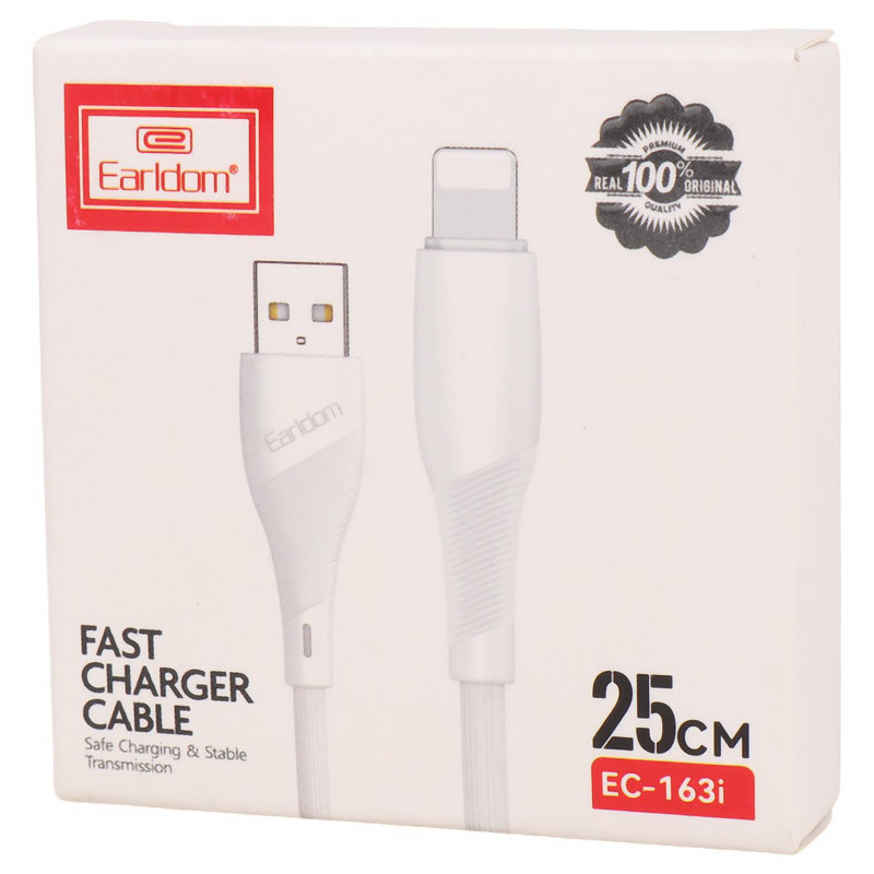 کابل کوتاه لایتنینگ فست شارژ 2.4 آمپر ارلدام EC-163i طول 25 سانتی متر - 5