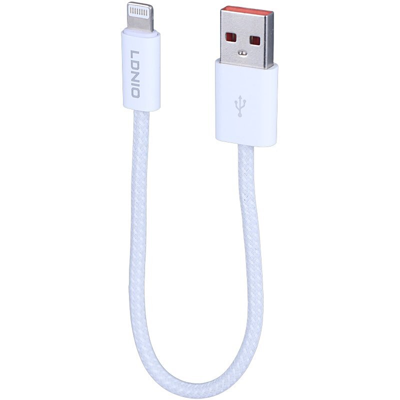 کابل کوتاه لایتنینگ فست شارژ 25 وات الدینیو LS901 طول 20 سانتی متر - 2
