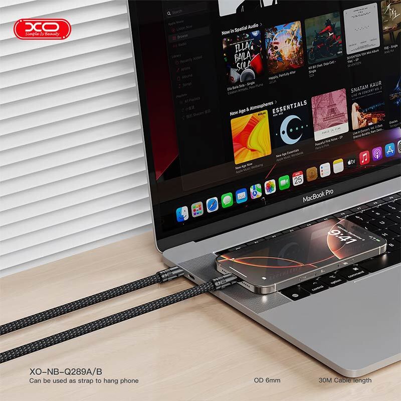 کابل کوتاه تایپ سی به لایتنینگ فست شارژ 27 وات ایکس او XO-NB-Q289A طول 30 سانتی متر - 4