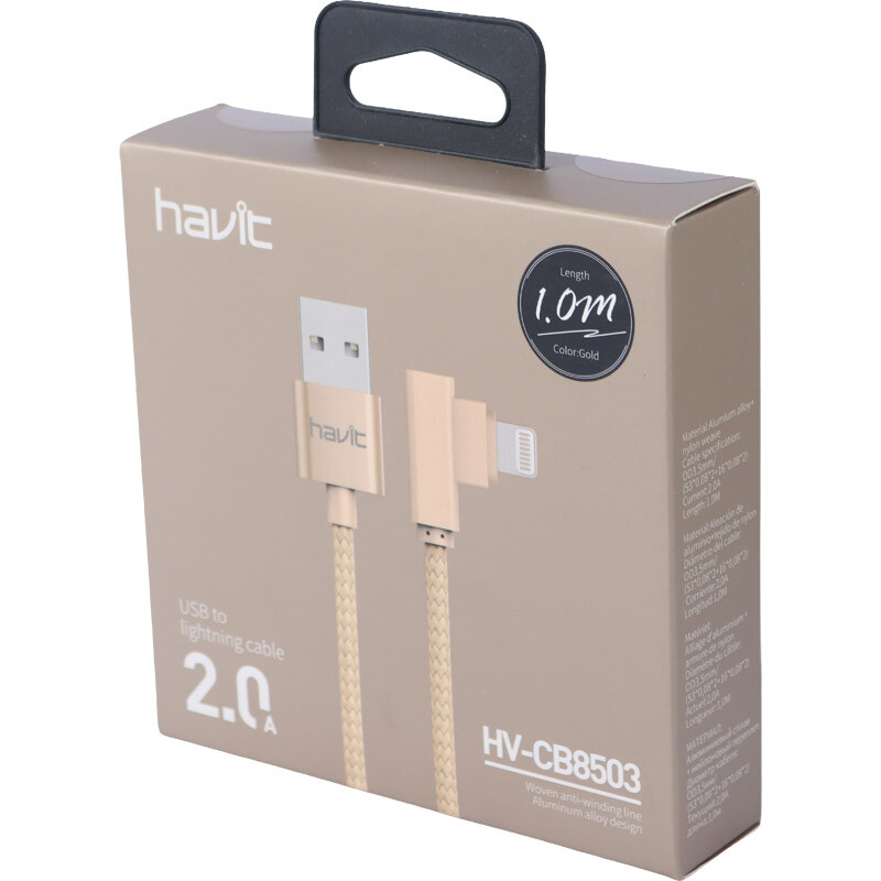کابل لایتنینگ 2 آمپر هویت HV-CB8503 یکسر L طول 1 متر - 7